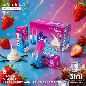 Vaper Desechable 65.000 STRAWBERRY VAINILLA ICE CREAM COKE / MI AMOR / LOVE 66